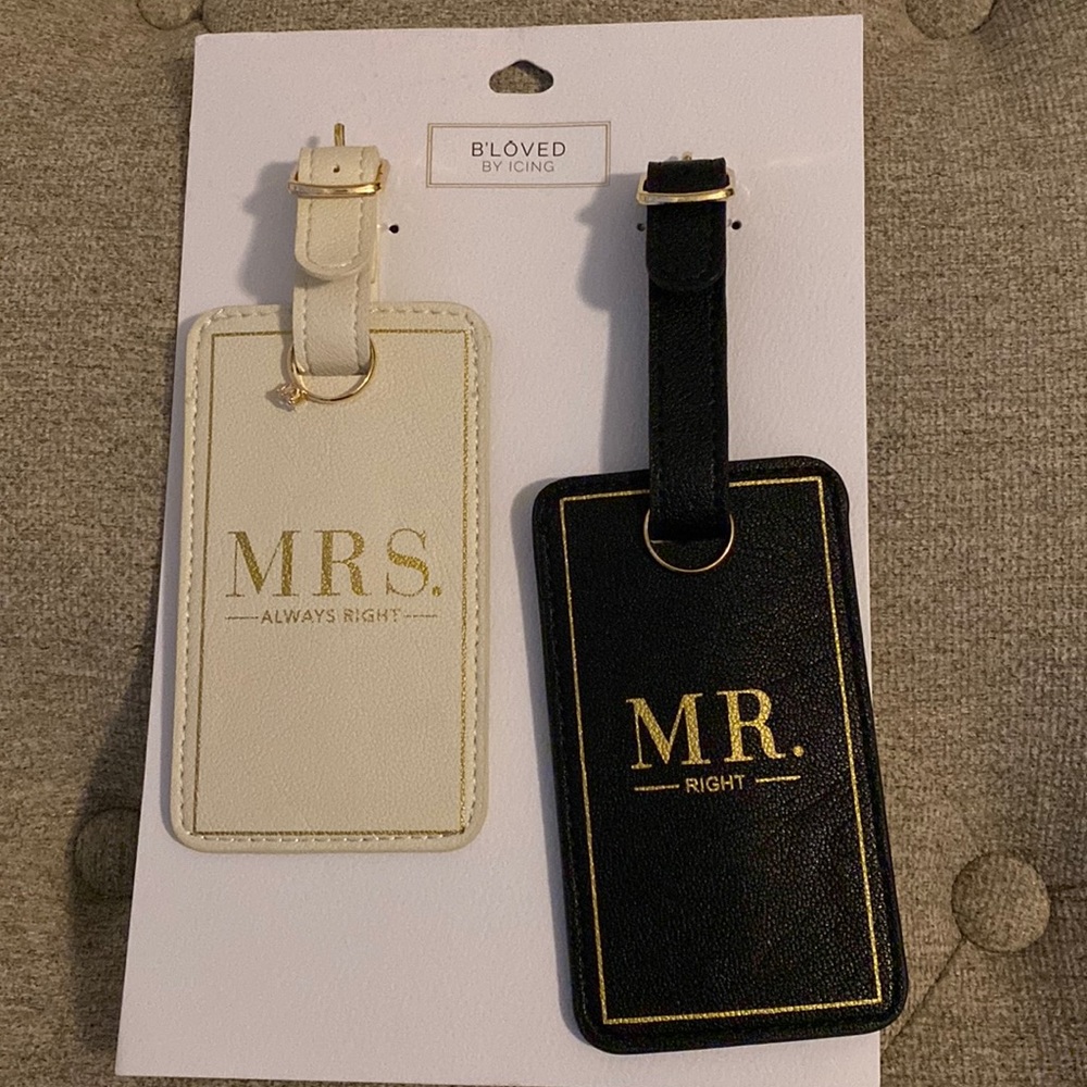 Mr. and Mrs. Luggage tags
